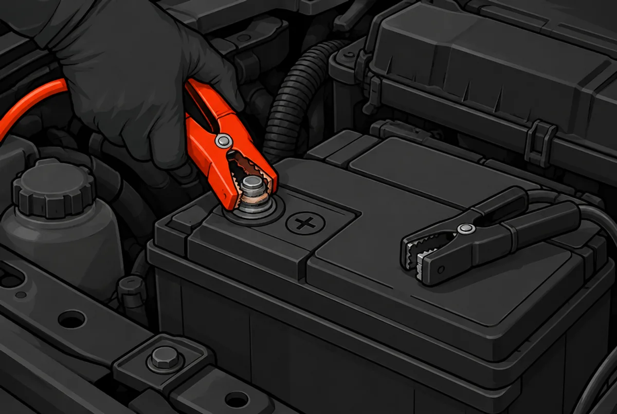 Rotes Kabel: Plus Spender, dann Plus Pannenauto